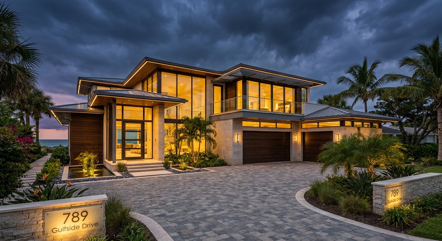 Same home at dusk