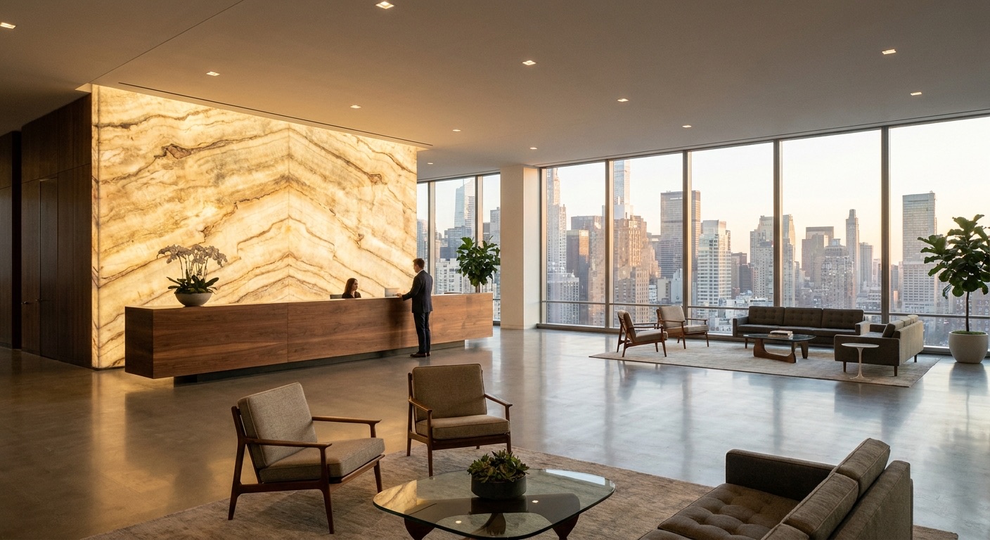 Corporate office lobby render