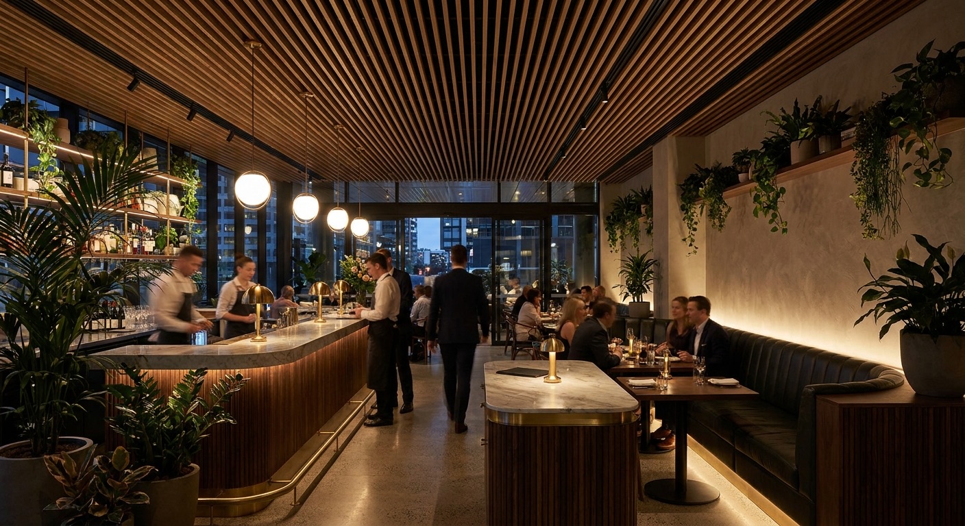 Modern restaurant interior render