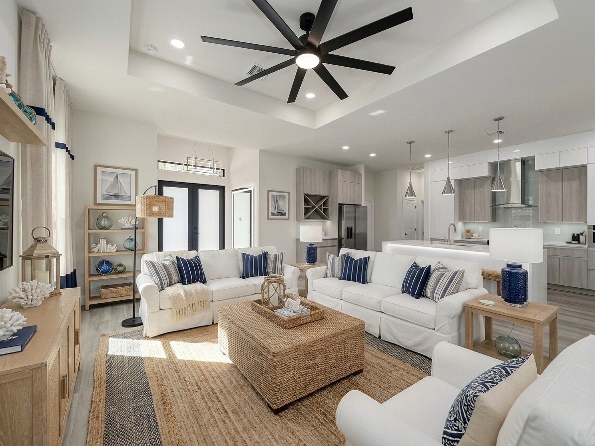 Coastal Hamptons living room
