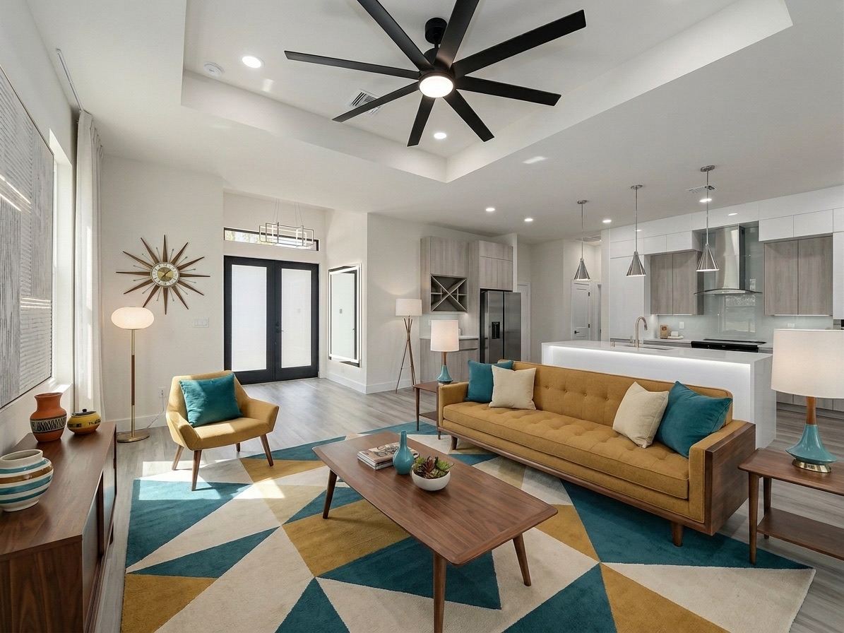 Mid-century modern living room