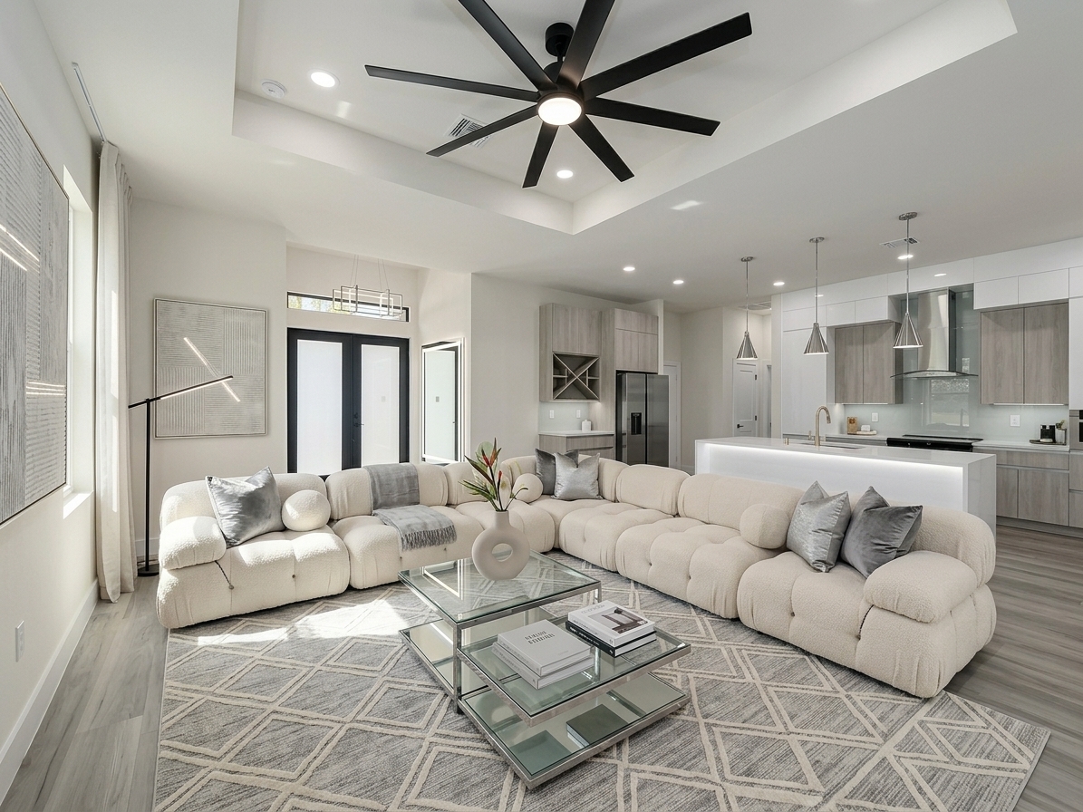 Monochrome modern living room