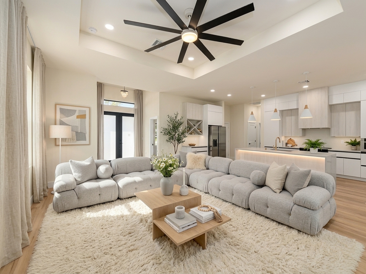 Scandinavian styled living room render